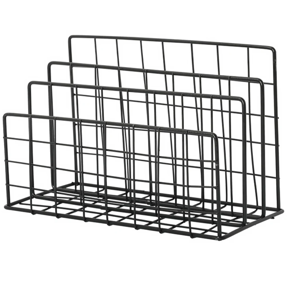 Desktop Metal Mail Organizer 3 Slot Wire Plated Storage Rack Mail Sorter Book Rack Magazine Holder Compact and