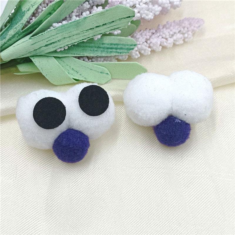 Многоцветный 10 шт. DIY Декоративные материалы Шарики для волос Мультяшные украшения Изготовление 3D-аксессуаров Помпон Большой глаз Милый головной убор Плюшевый мяч